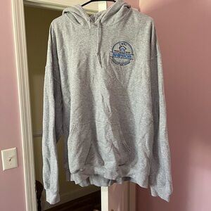 Gildan Gray Hoodie with Blue Logo